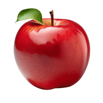 Transparent shiny apple
