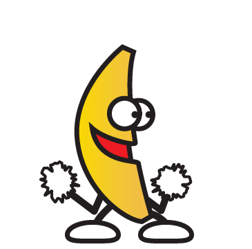 Dancing banana with a face